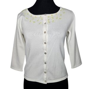 Women's 3/4 Sleeve Cardigan by Principles. Size S, Ivory color